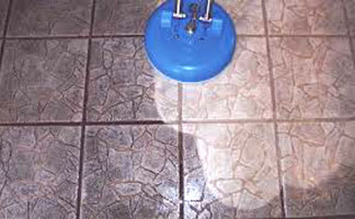 Tile floor before and after cleaning